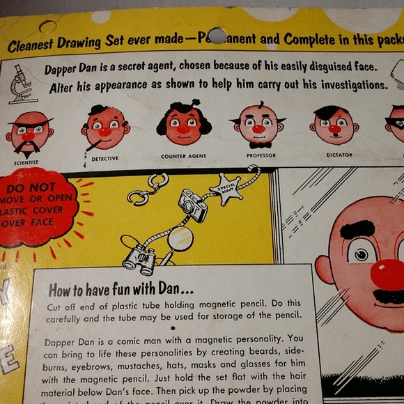 Vintage Dapper Dan The Magnetic Man Drawing Set - Picture 6 of 8